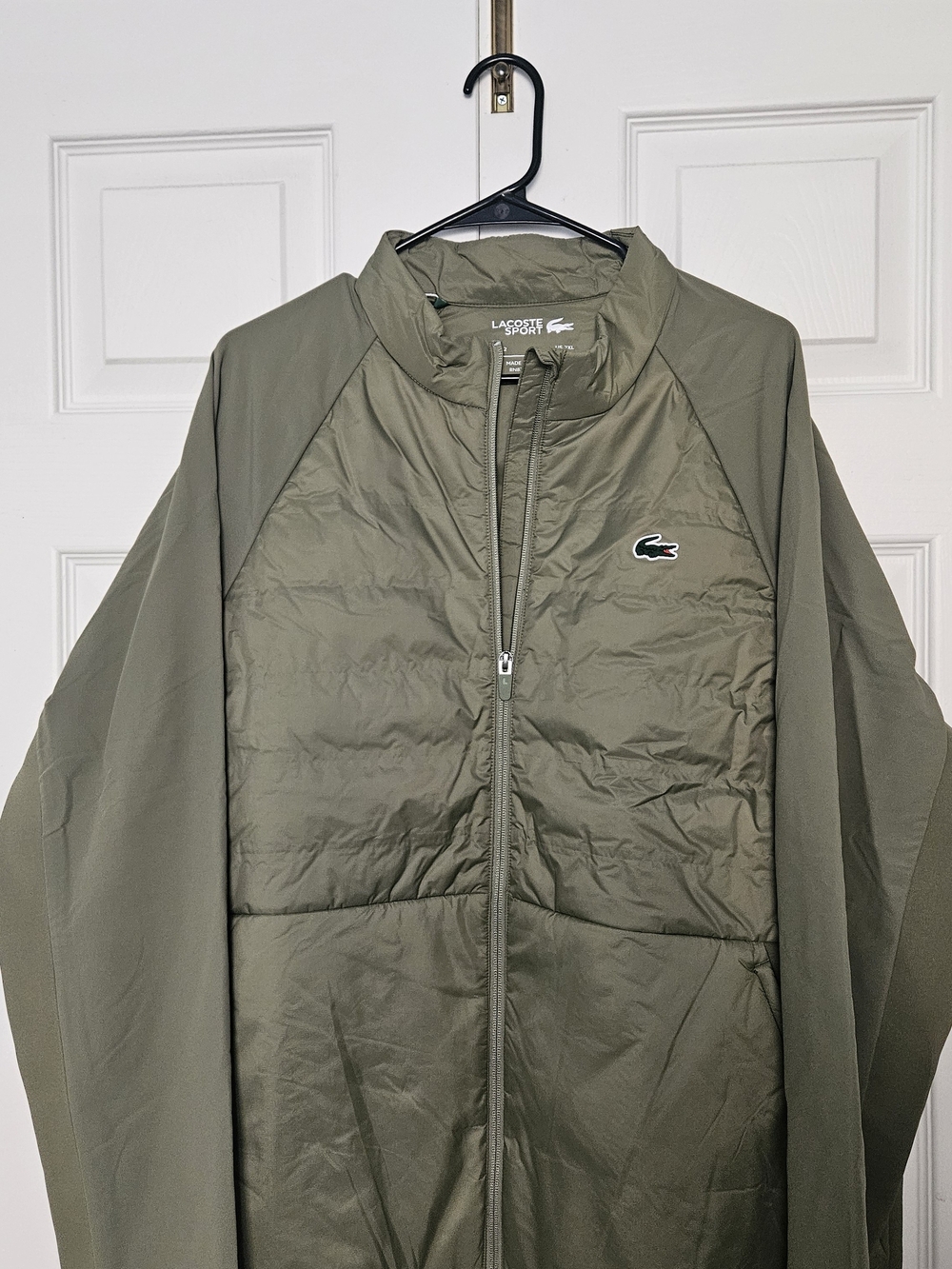 Lacoste Men's Olive Green Quilted Lightweight Puffer Jacket